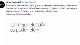 Imagen de un perfil social de Uber España de la campaña 'Poder elegir' / TWITTER