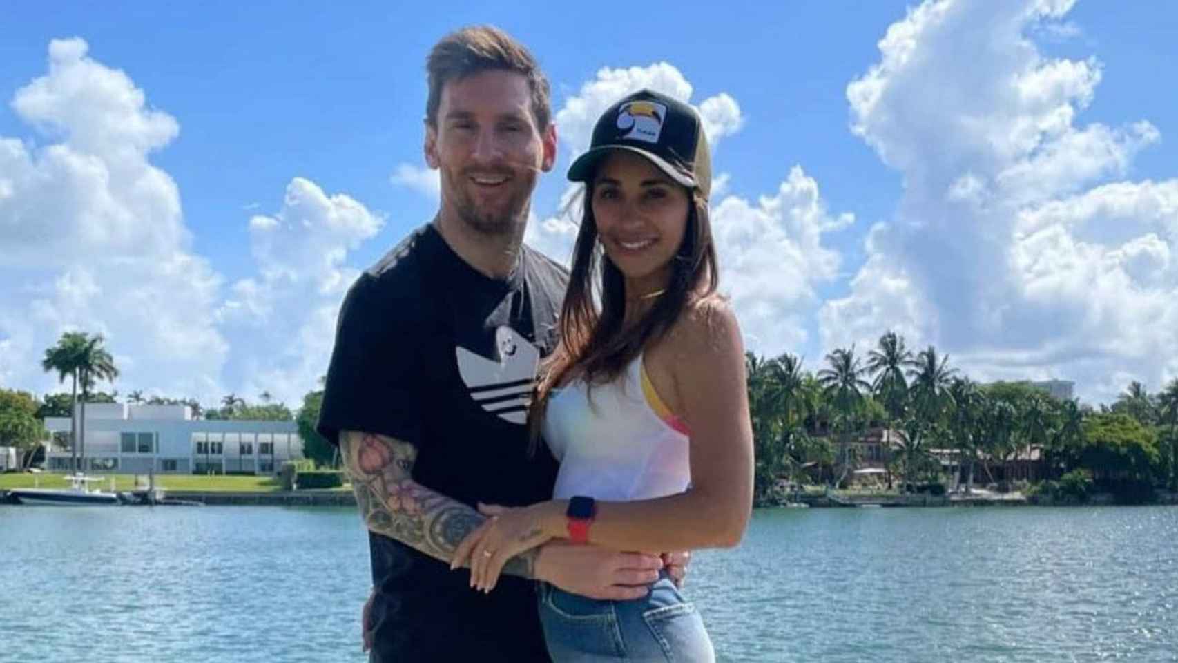Leo Messi y Antonella Roccuzzo en Miami