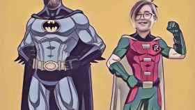 Arturo Vidal y Alonso Vidal en la piel de Robin y Batman / INSTAGRAM