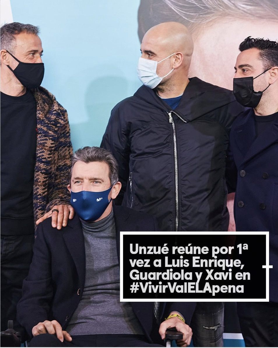 Unzué reúne a Pep Guardiola, Luis Enrique y Xavi Hernández