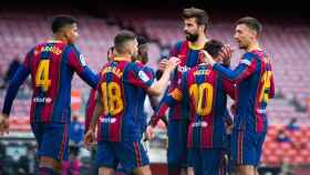 Los jugadores del Barça celebrando el gol contra el Celta de Vigo / FC Barcelona