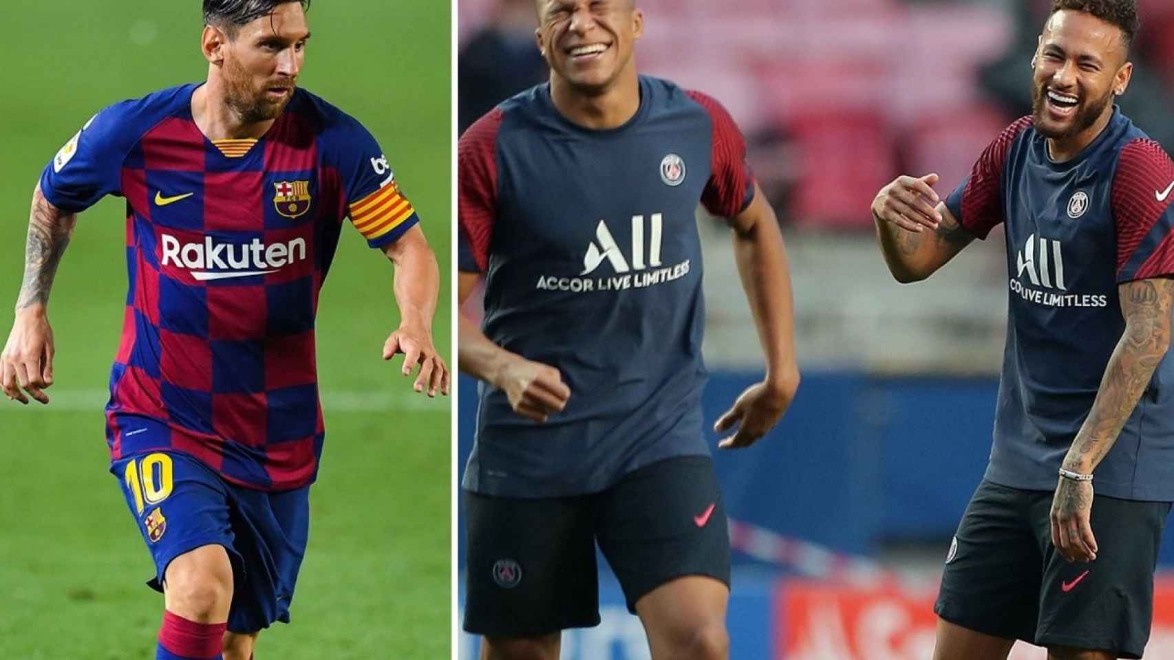 Messi, Neymar y Mbappé, en un montaje | REDES