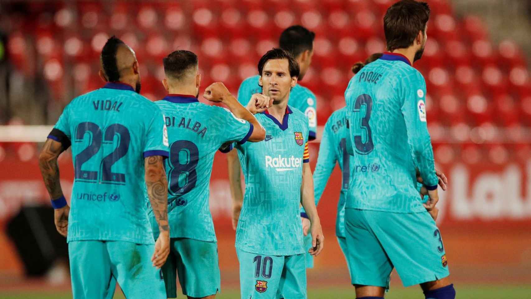 Leo Messi, celebrando un gol ante el Mallorca con Jordi Alba | EFE