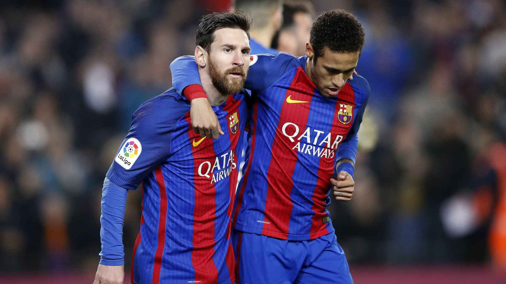 Leo Messi celebrando un gol con Neymar Júnior con el Barça / EFE