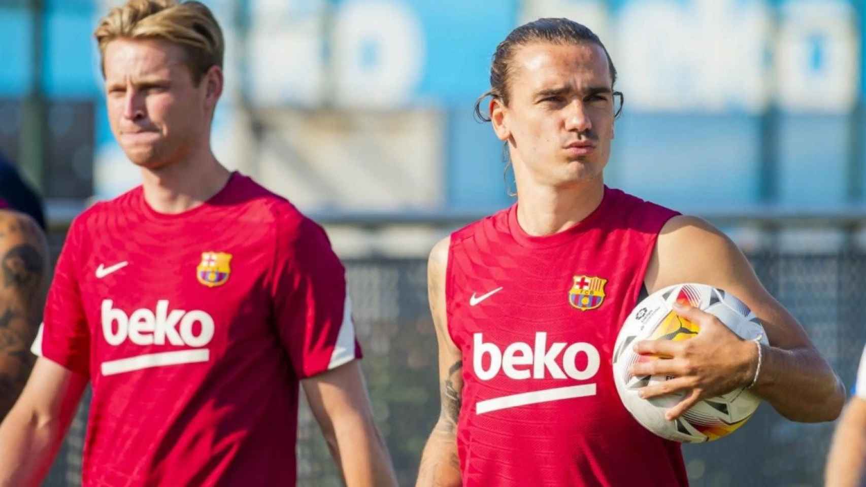 De Jong y Griezmann en un entrenamiento / FC Barcelona