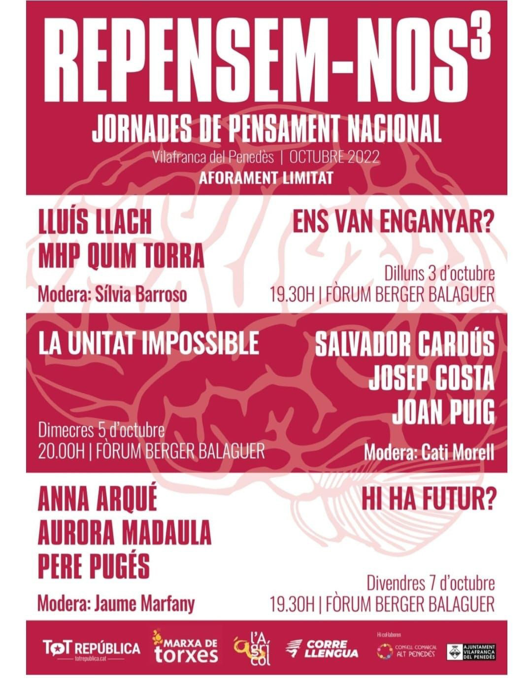 Jornadas sobre el independentismo en las que participa Quim Torra y Lluís Llach
