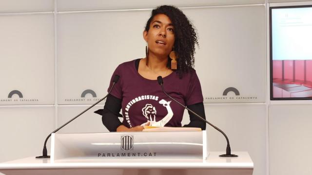 La diputada de la CUP en el Parlament Basha Changue en rueda de prensa / EUROPA PRESS