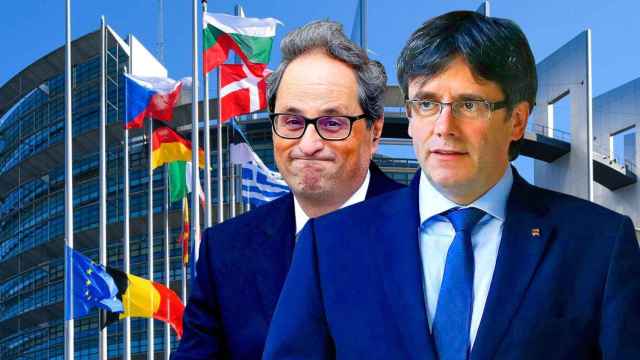 Carles Puigdemont y Quim Torra, ante el Parlamento Europeo / CG