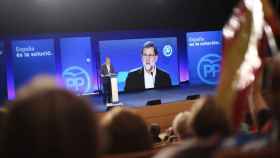 Mariano Rajoy en el mitin de Salou del PP de este domingo