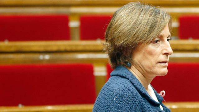 Carme Forcadell, presidenta del Parlament, en la cámara autonómica el miércoles / EFE