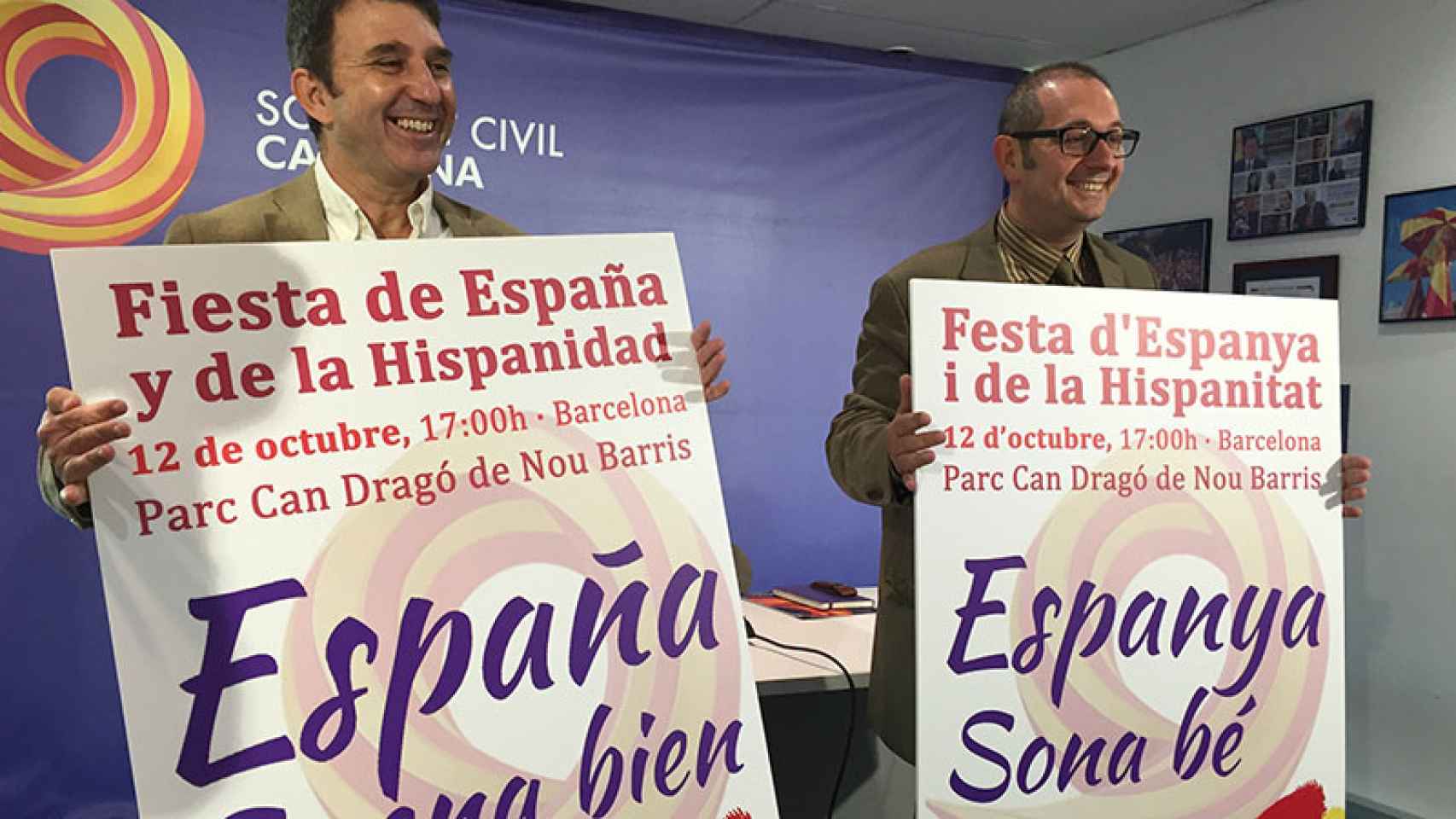 Rafael Arenas y José Domingo presentan los actos de la festividad del 12 de octubre de Sociedad Civil Catalana / CG