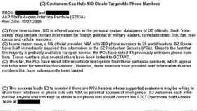Documento de la NSA en el que se señala que hay 35 líderes mundiales que fueron escuchados por teléfono