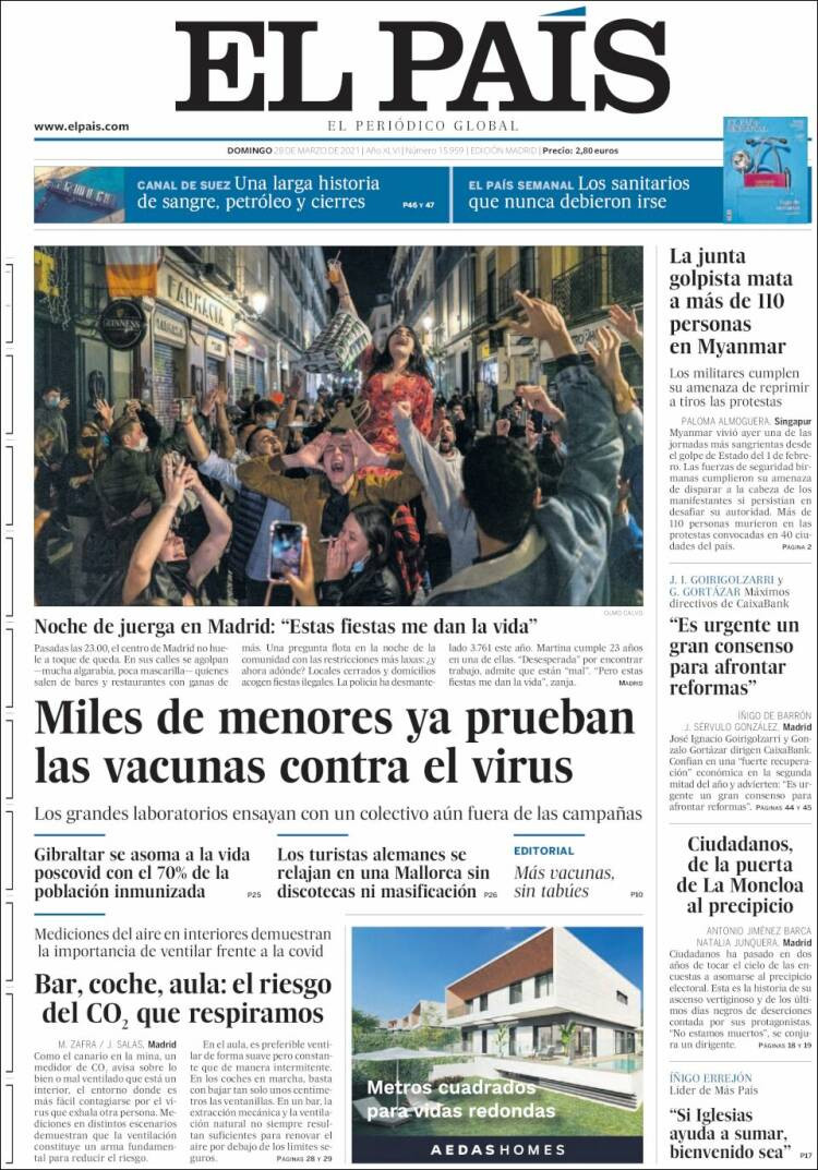 El País, 28 de marzo de 2021