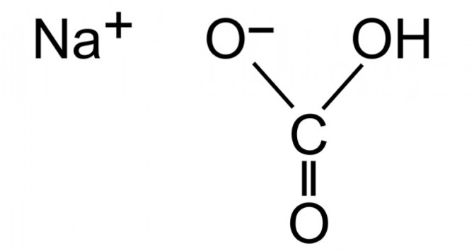 La fórmula del bicarbonato de sodio es NaHCO₃