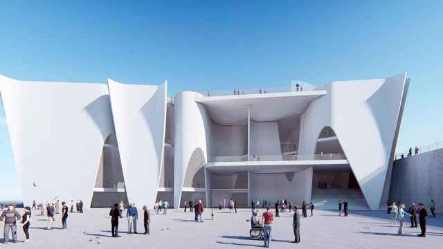 Recreación digital del Museo Hermitage de Barcelona, un diseño del arquitecto Toyo Ito / CG