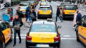 Imagen de la huelga de taxis de Barcelona / EFE