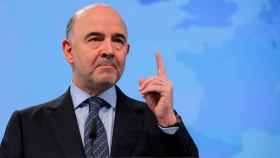El comisario de Economía, Pierre Moscovici, durante su rueda de prensa de hoy.