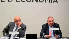 Josep Oliu, presidente del Banco Sabadell y vicepresidente del Cercle d'Economia, junto a Josep Lluís Bonet, presidente del consejo de administración de la Fira y presidente del Grupo Freixenet.