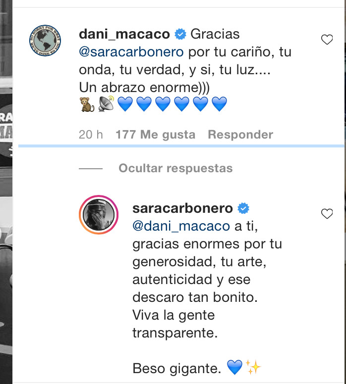 mensaje de Macaco a Sara Carbonero