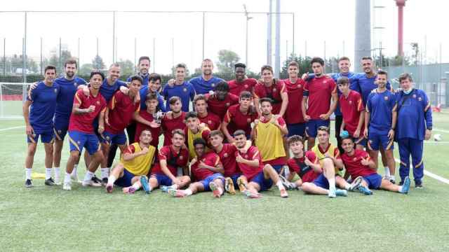 Imagen del Juvenil A celebrando una victoria / FC Barcelona