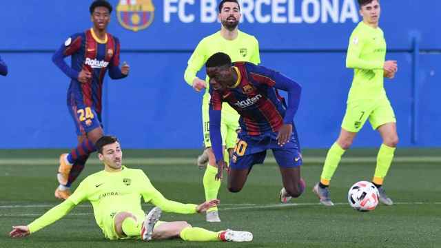 Ilaix Moriba en una acción contra el Andorra / FC Barcelona