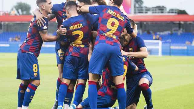 Una foto de los jugadores del Barça B celebrando un gol ante el Nàstic / FCB