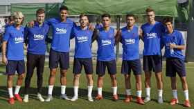 Una foto de los jugadores del filial convocados con el primer equipo del Barça / FCB