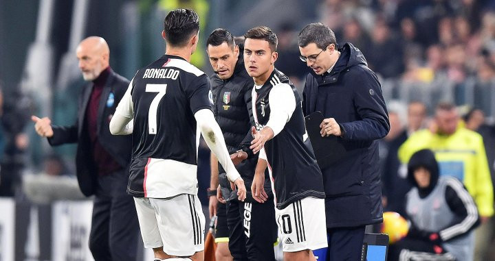 Dybala entrando por Ronaldo contra el Milán AC / EFE