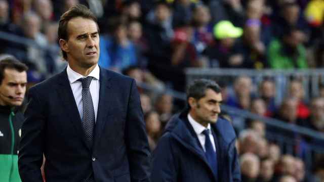 Una foto de Lopetegui y Valverde en el Camp Nou eldía que le costó la vida / EFE