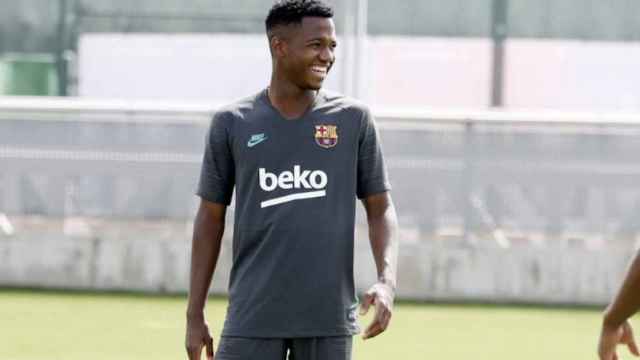 Una foto de Ansu Fati durante un entrenamiento del Barça / FCB