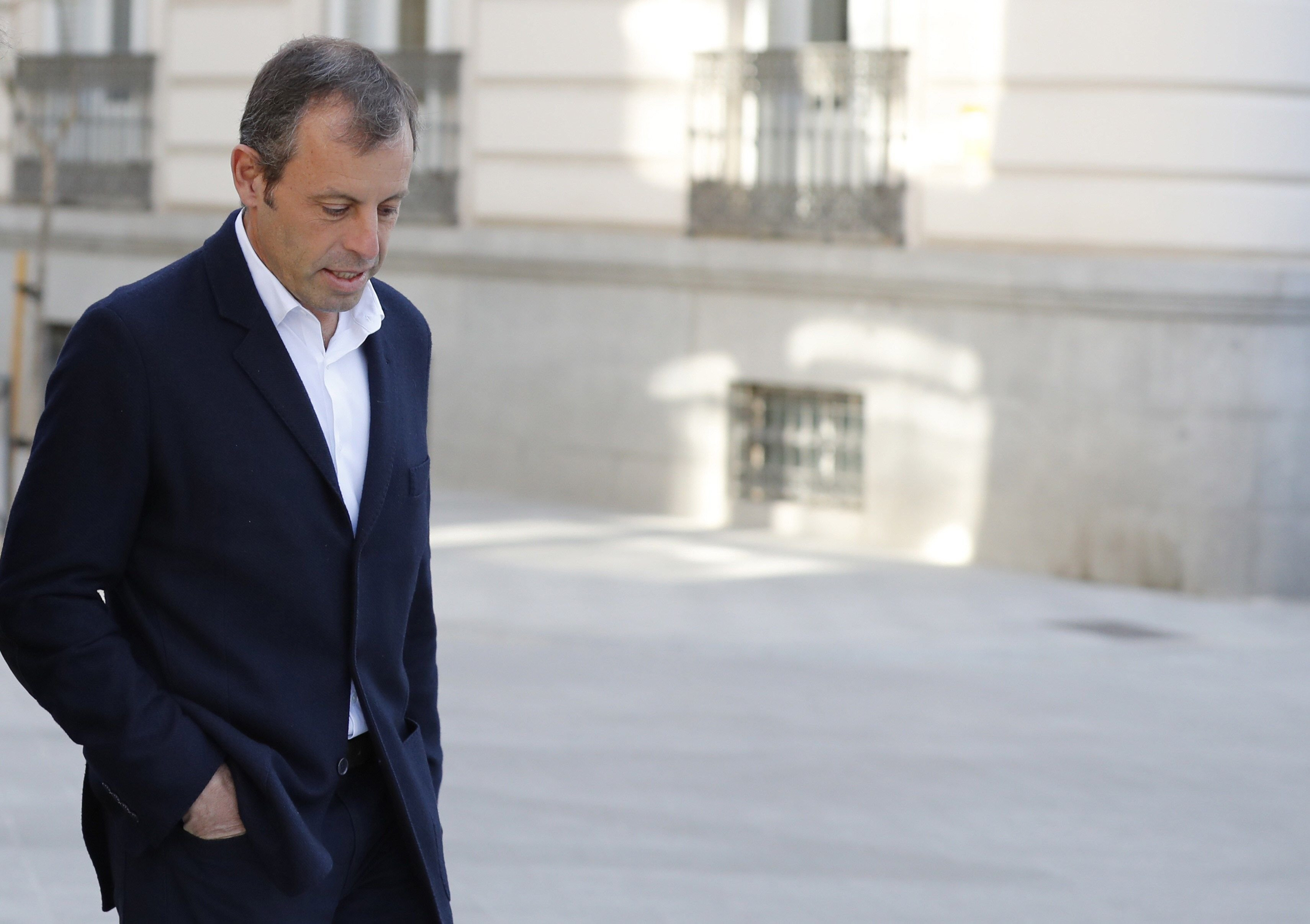 Sandro Rosell a su llegada a la Audiencia Nacional en el último día de juicio / EFE