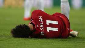 Una foto de Mo Salah tras el choque con el portero del Newcastle / EFE