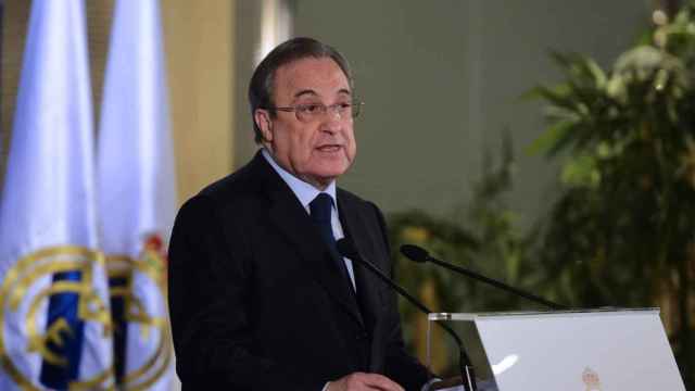 Florentino Pérez durante una rueda de prensa del Real Madrid / EFE