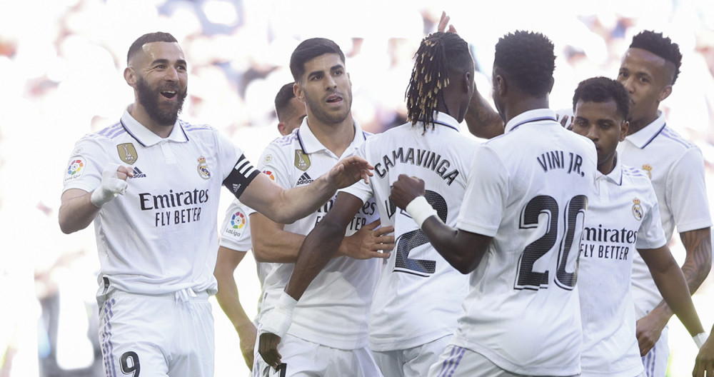Los jugadores del Real Madrid celebran el triunfo contra el Valladolid / EFE