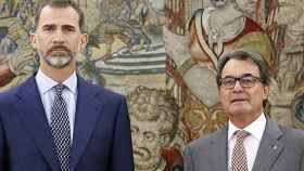 El Rey Felipe VI y el presidente de la Generalitat, Artur Mas
