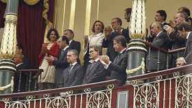 El presidente de la Generalidad, Artur Mas, y el lendakari, Íñigo Urkullu, evitan aplaudir el discurso de proclamación del Rey Felipe VI
