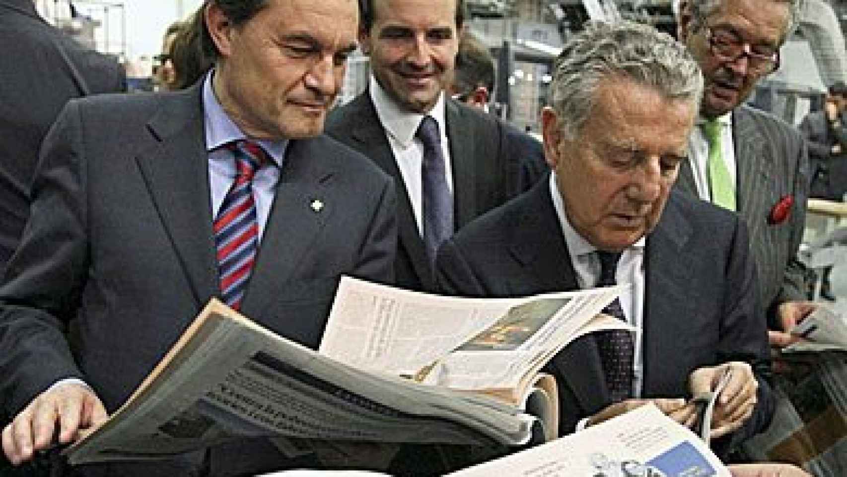 El presidente de la Generalidad, Artur Mas, y el presidente del Grupo Godó, Javier Godó