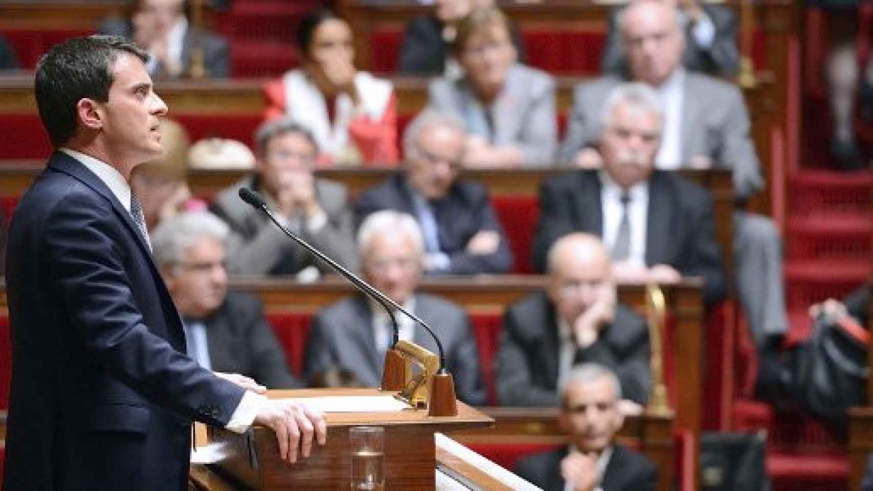El primer ministro francés, Manuel Valls, en su intervención ante la Asamblea Nacional, este martes