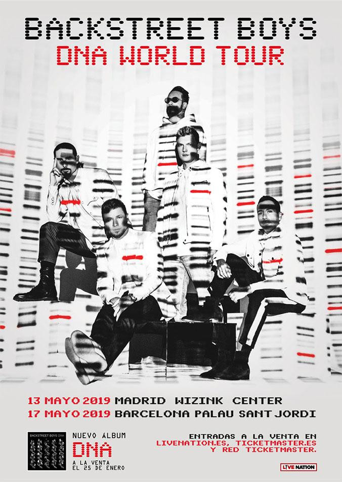 Cartel de las citas en España del 'DNA World Tour' de los Backstreet Boys / RCA RECORDS