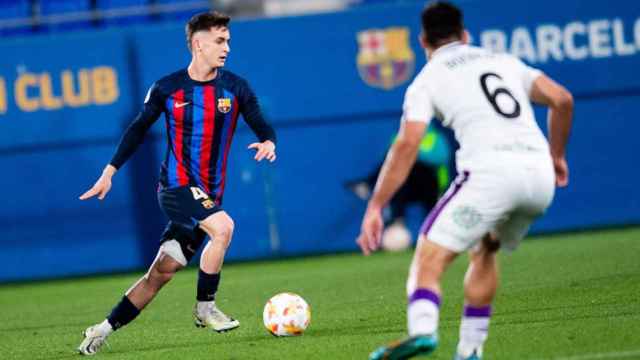 Marc Casadó, durante una acción del partido contra el Numancia / FCB