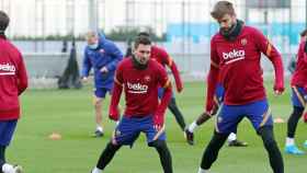 Messi y Piqué en un entrenamiento / FC Barcelona