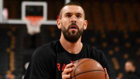 Marc Gasol, en un entrenamiento con los Raptors / NBA