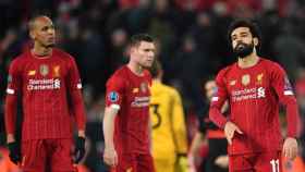Los jugadores del Liverpool lamentan su derrota ante el Atlético | EFE