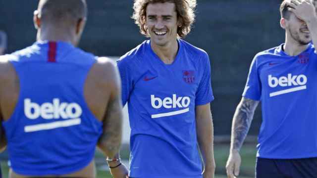 Una foto de Antoine Griezmann durante un entrenamiento del Barça / FCB