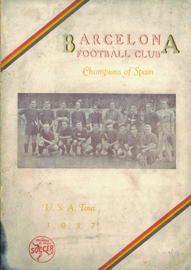 La postal de la expedición del Barça en su primera gira por Nueva York en 1937 / Twitter (@jordifinestres)