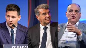 Messi, Laporta y Tebas en un fotomontaje / Culemania