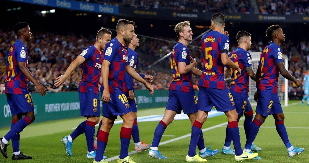 Los jugadores del Barça celebran un gol EFE