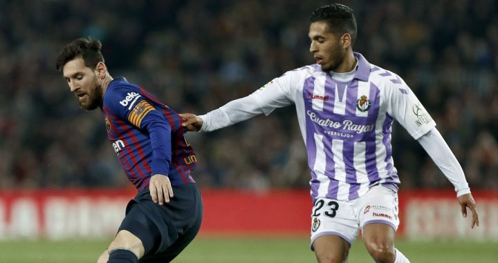 Una foto de Messi durante el partido ante el Valladolid / EFE