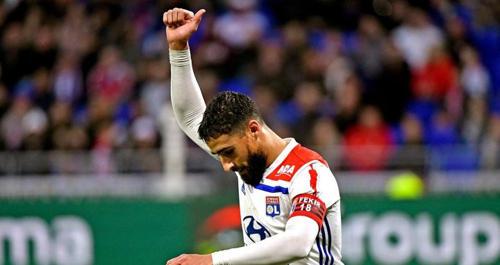 Nabil Fekir celebrando un gol con el Olympique de Lyon / OL