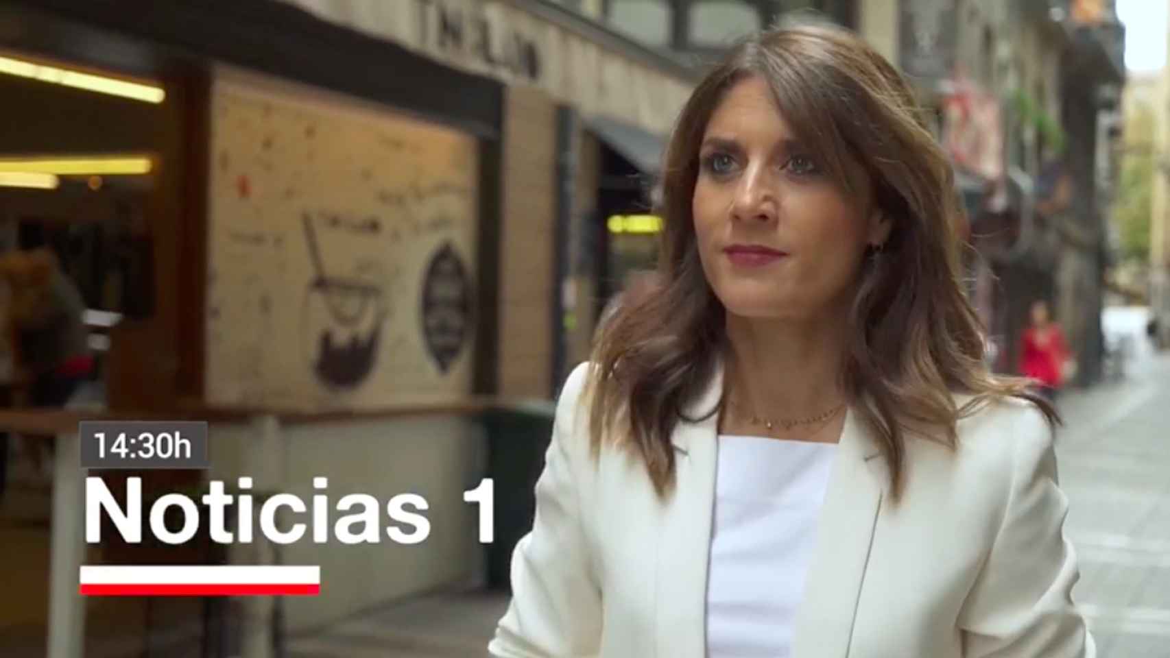 Captura del vídeo de promoción del nuevo informativo de la tele navarra con Blanca Basiano